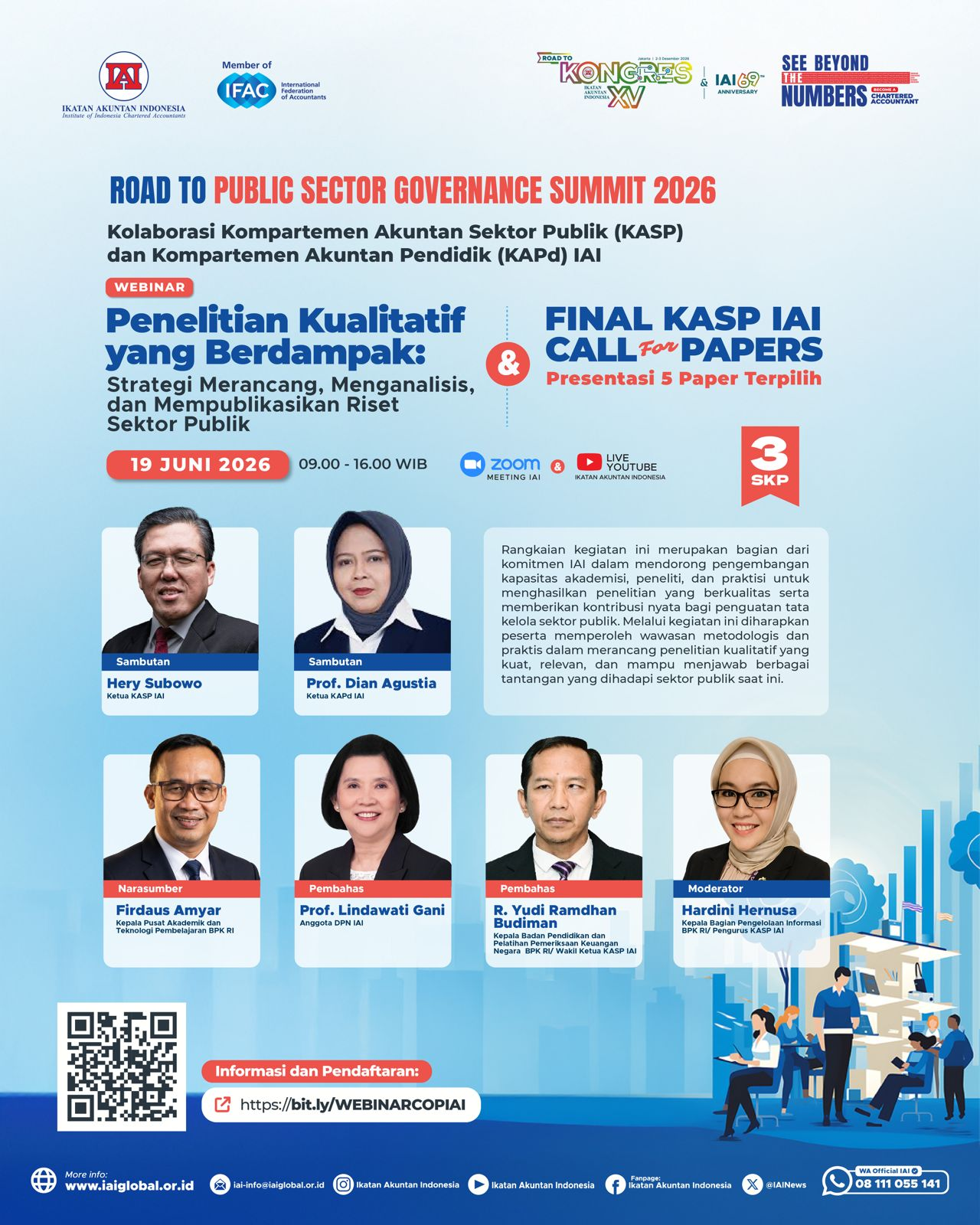 Poster Road to Public Sector Governance Summit 2026 — Webinar Penelitian Kualitatif yang Berdampak & Final KASP IAI Call for Papers